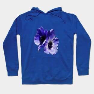 Blue Mauve Anemone Vector Cut Out Hoodie